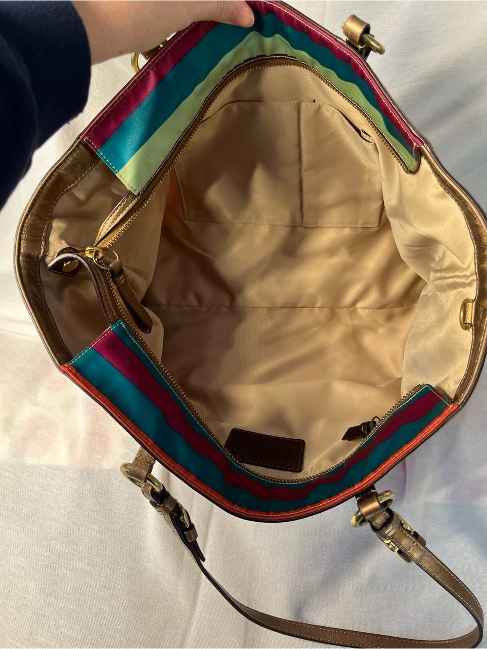 Coach Legacy Striped Sateen Tote - Picture 14 of 17